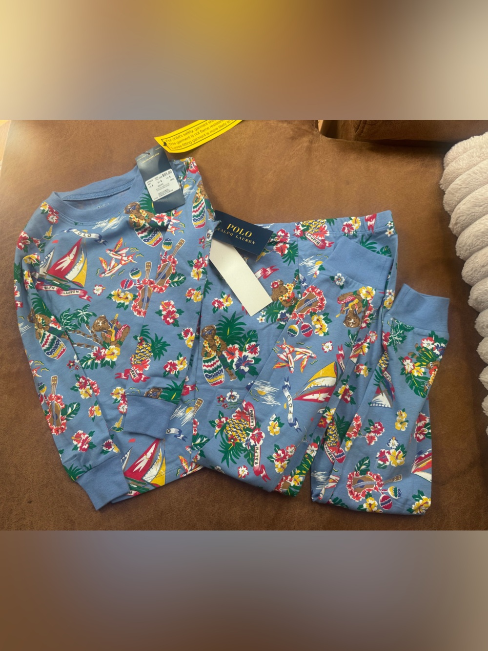 Polo by Ralph Lauren Blue Tropical-Print Kids Sweatshirt
